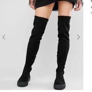 ASOS KALI Creeper Over The Knee Boots